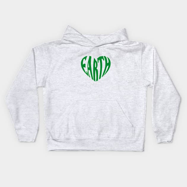 Earth love, green heart Kids Hoodie by beakraus